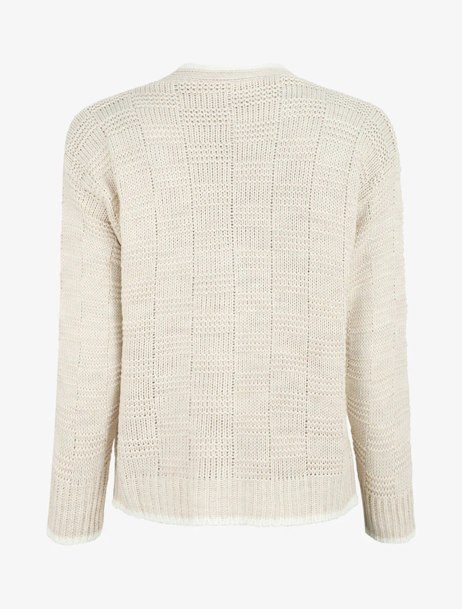 Stijlvolle gebreide V-halsvest - Beige - Image 2