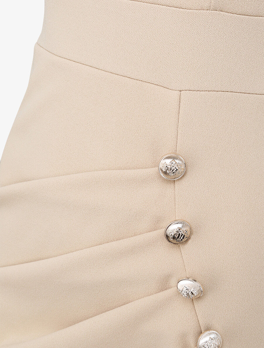 Stijlvolle knopjes portemonnee jurk - Beige - Image 3