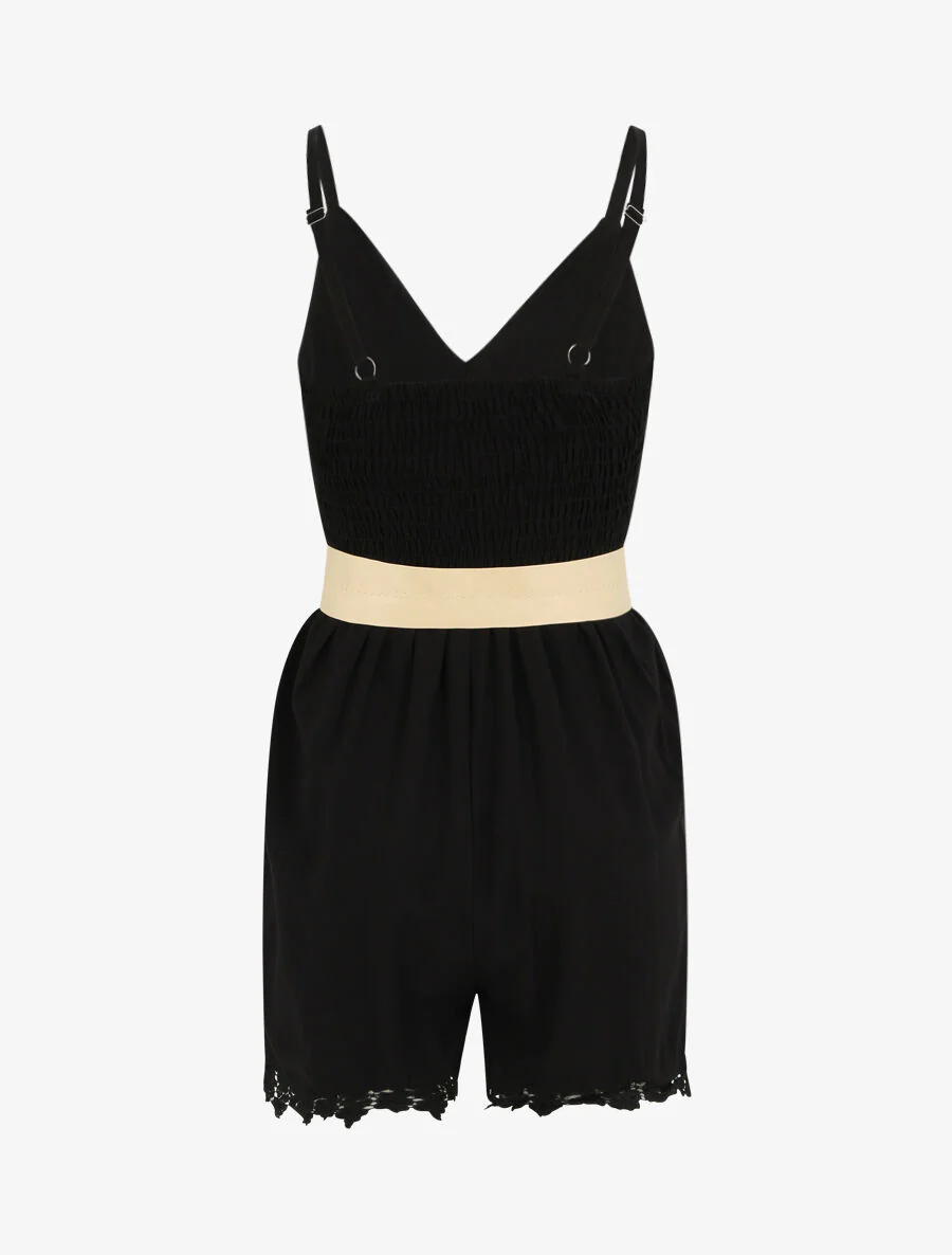Stijlvolle knopjes shorts - Zwart - Image 2
