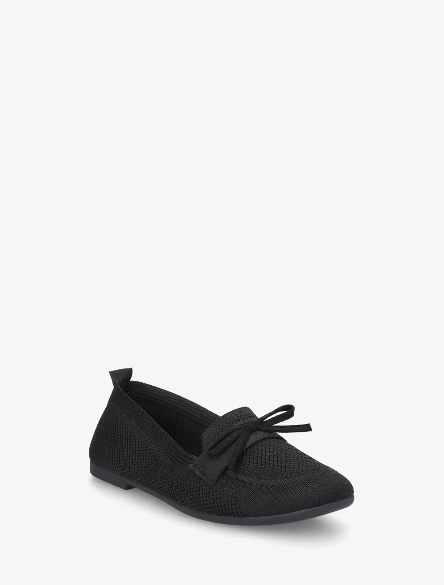 Stoffen mocassins met strikje - Zwart - Image 2