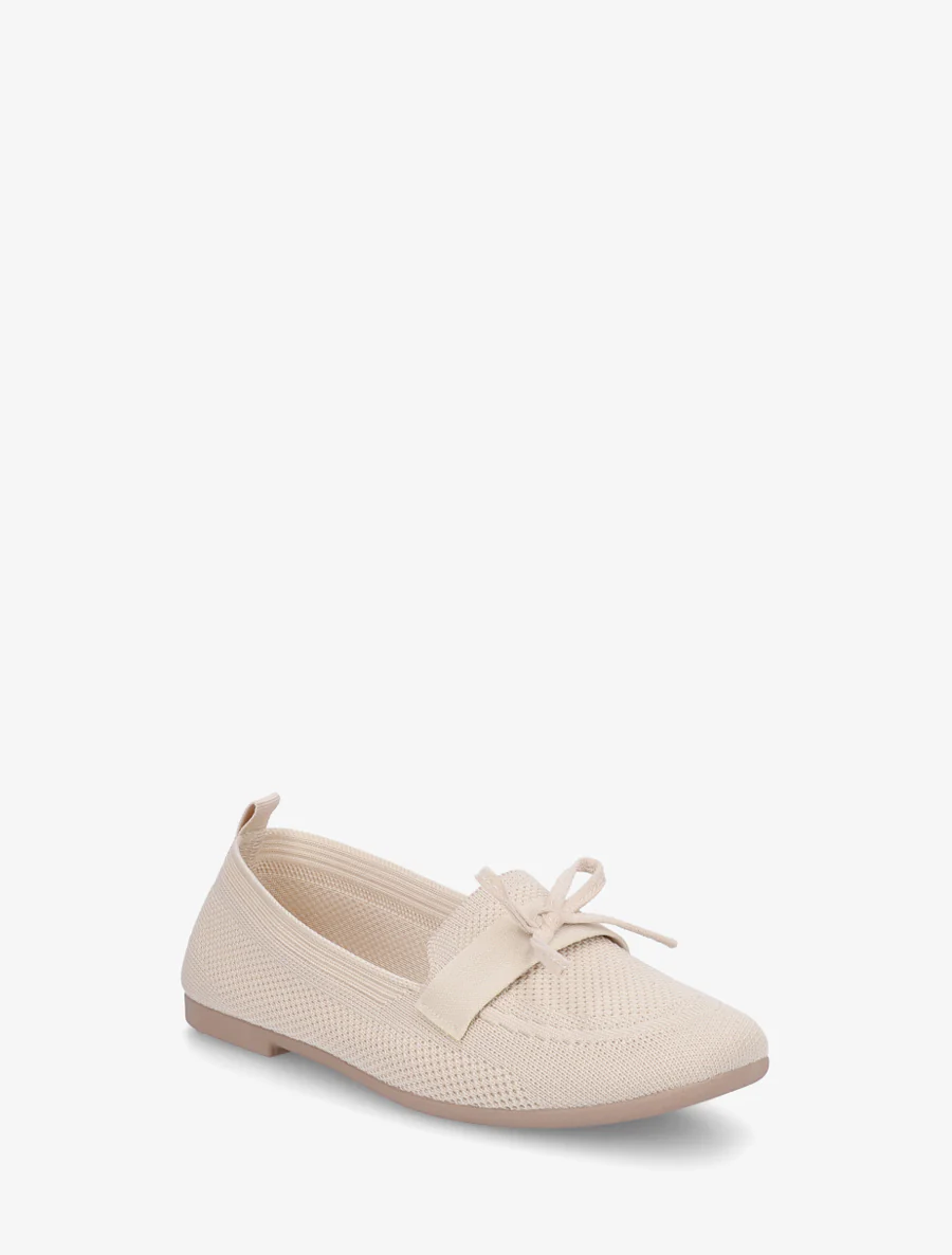 Stoffen mocassins met strikje - Beige - Image 2