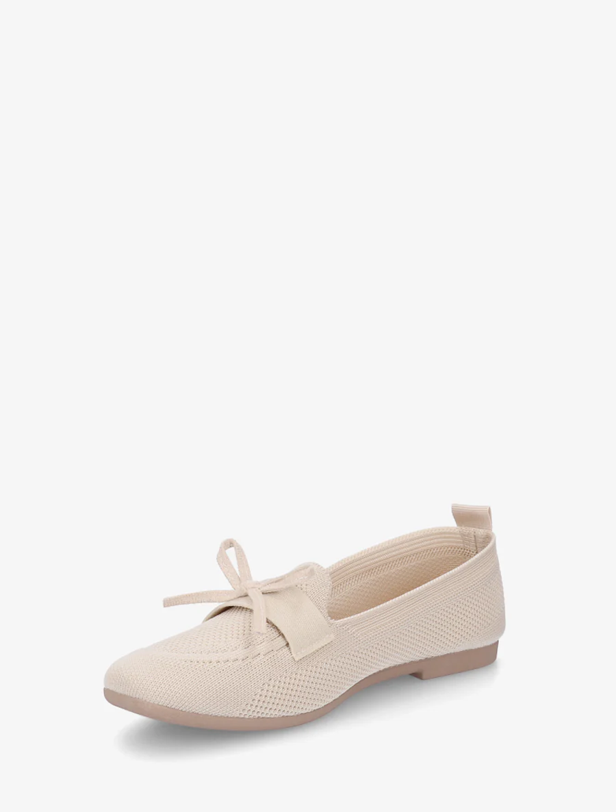 Stoffen mocassins met strikje - Beige - Image 3