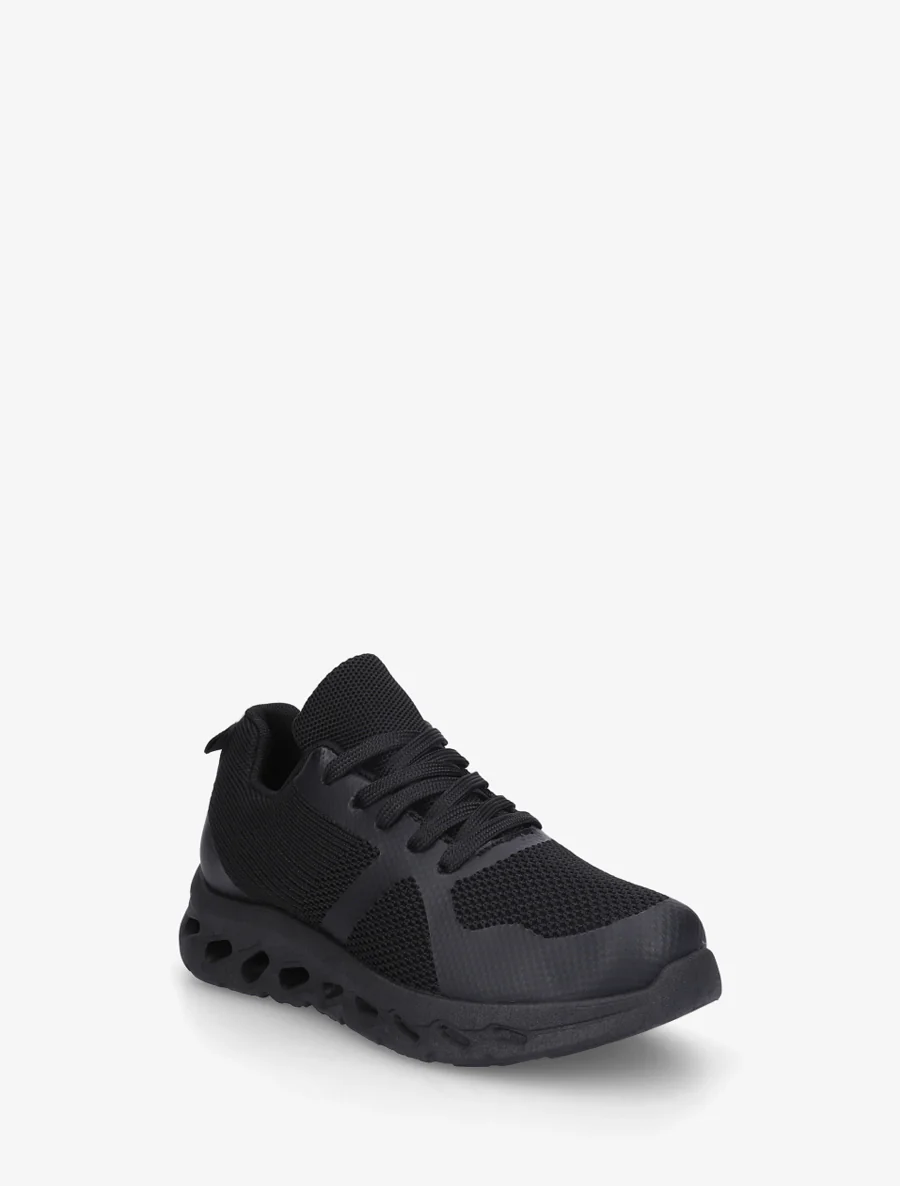 Stoffen sneakers met een geperforeerde zool - Zwart - Image 2