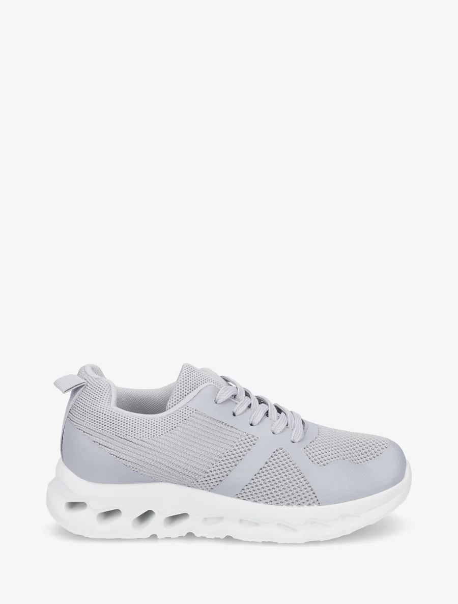 Stoffen sneakers met een geperforeerde zool - Lichtgrijs
