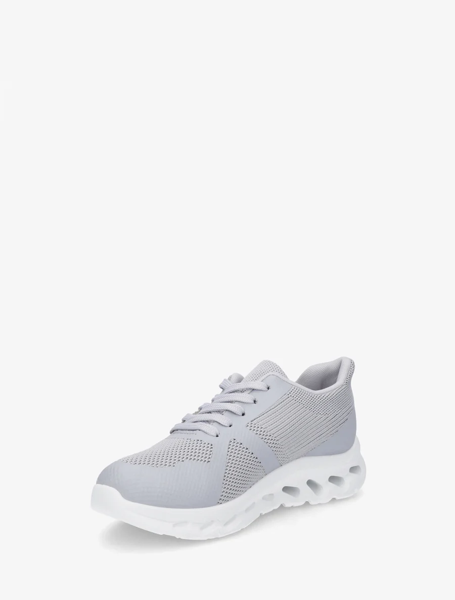 Stoffen sneakers met een geperforeerde zool - Lichtgrijs - Image 3