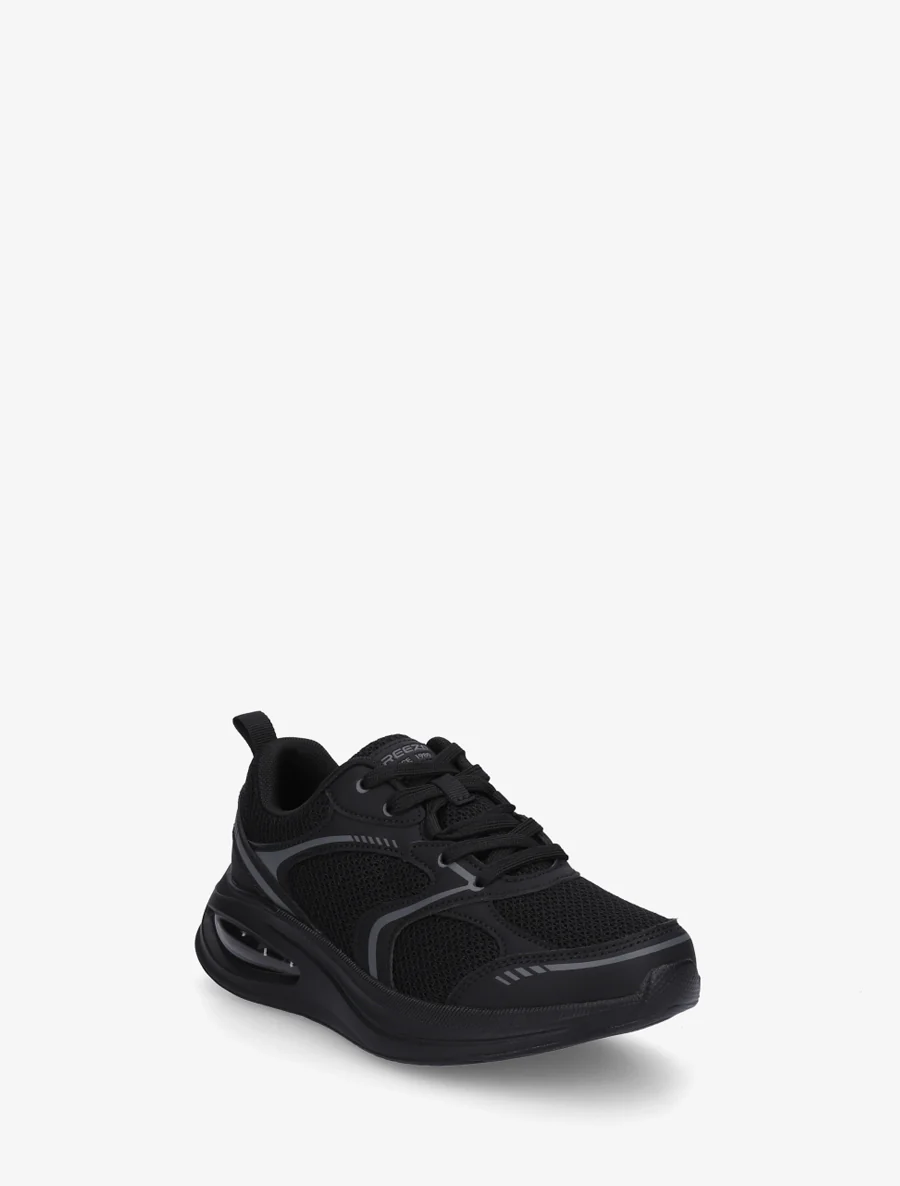 Stoffen sneakers met luchtbelzool - Zwart - Image 2