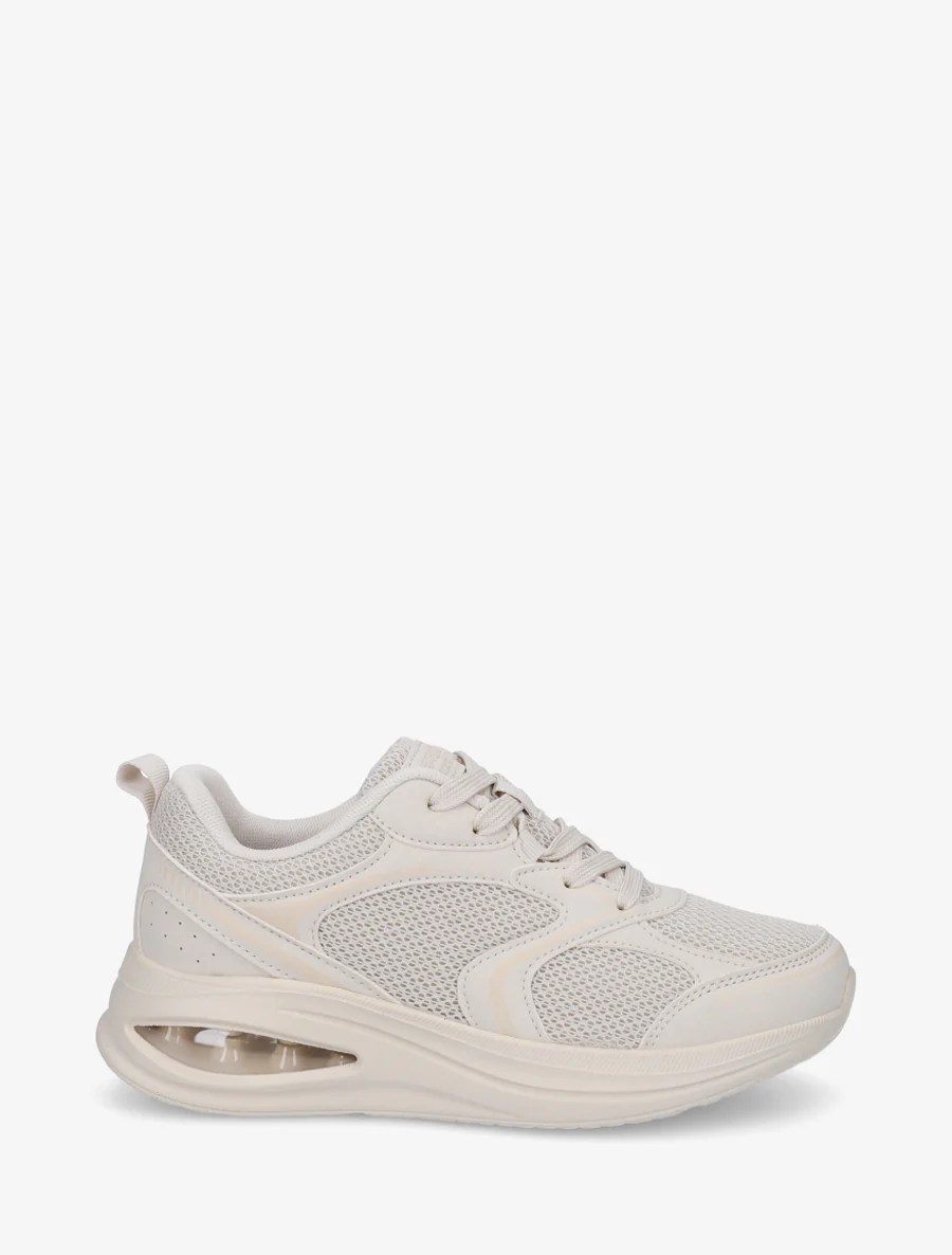 Stoffen sneakers met luchtbelzool - Beige