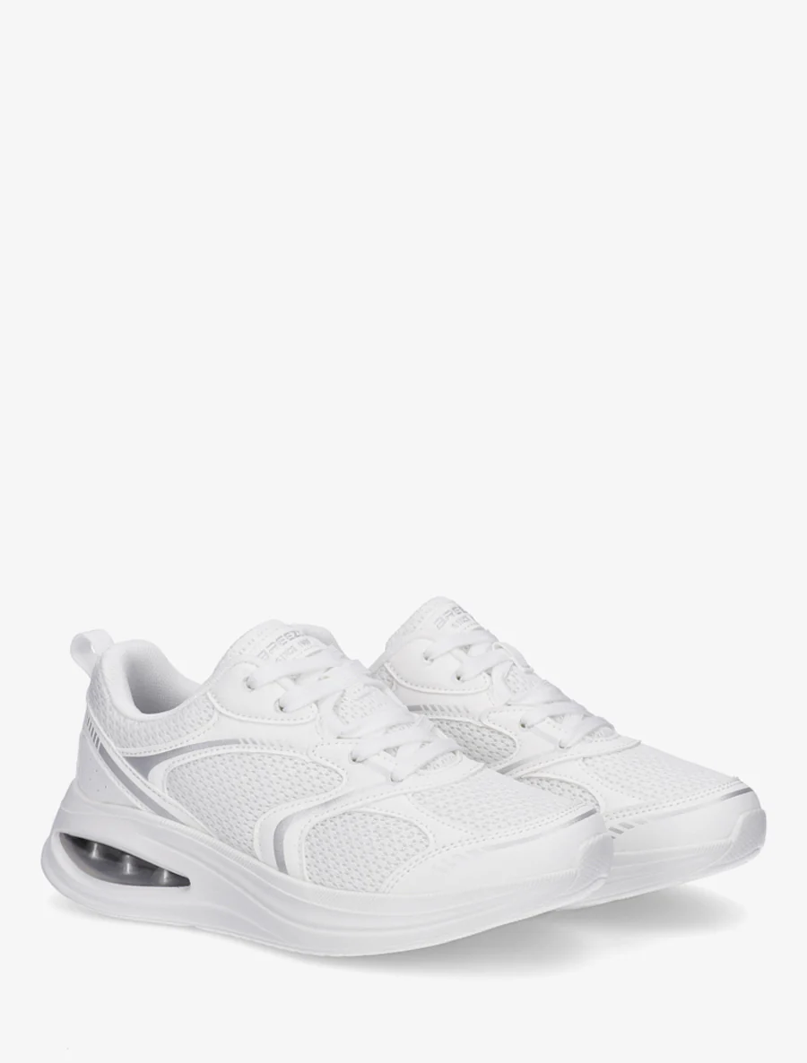 Stoffen sneakers met luchtbelzool - Wit - Image 4