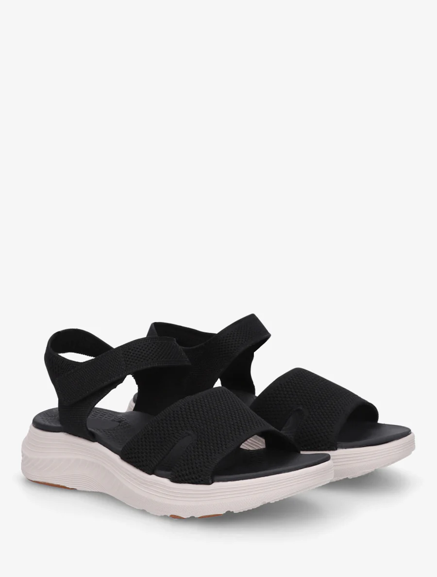 Stofsandalen met klittenband. - Zwart - Image 4