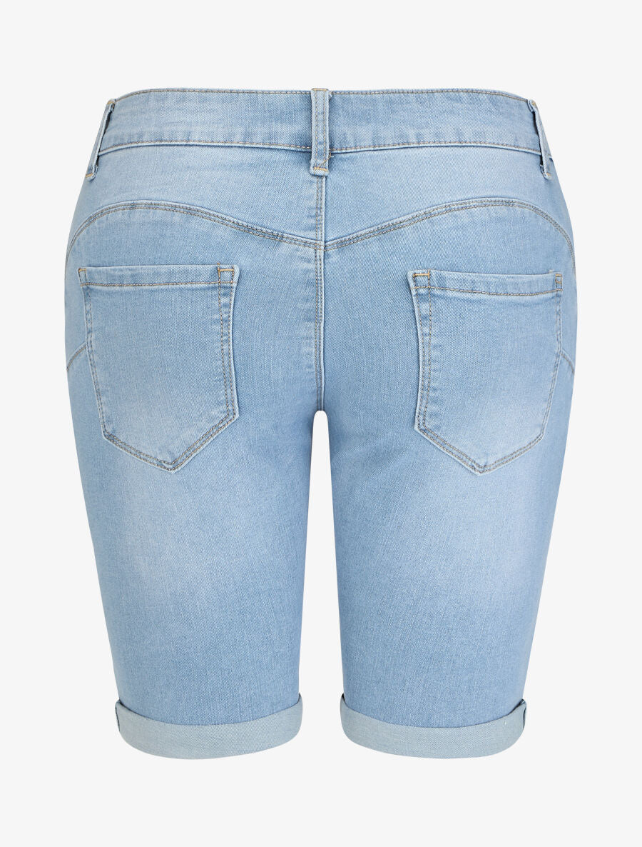 Strakke push up bermuda - blauw - Image 2