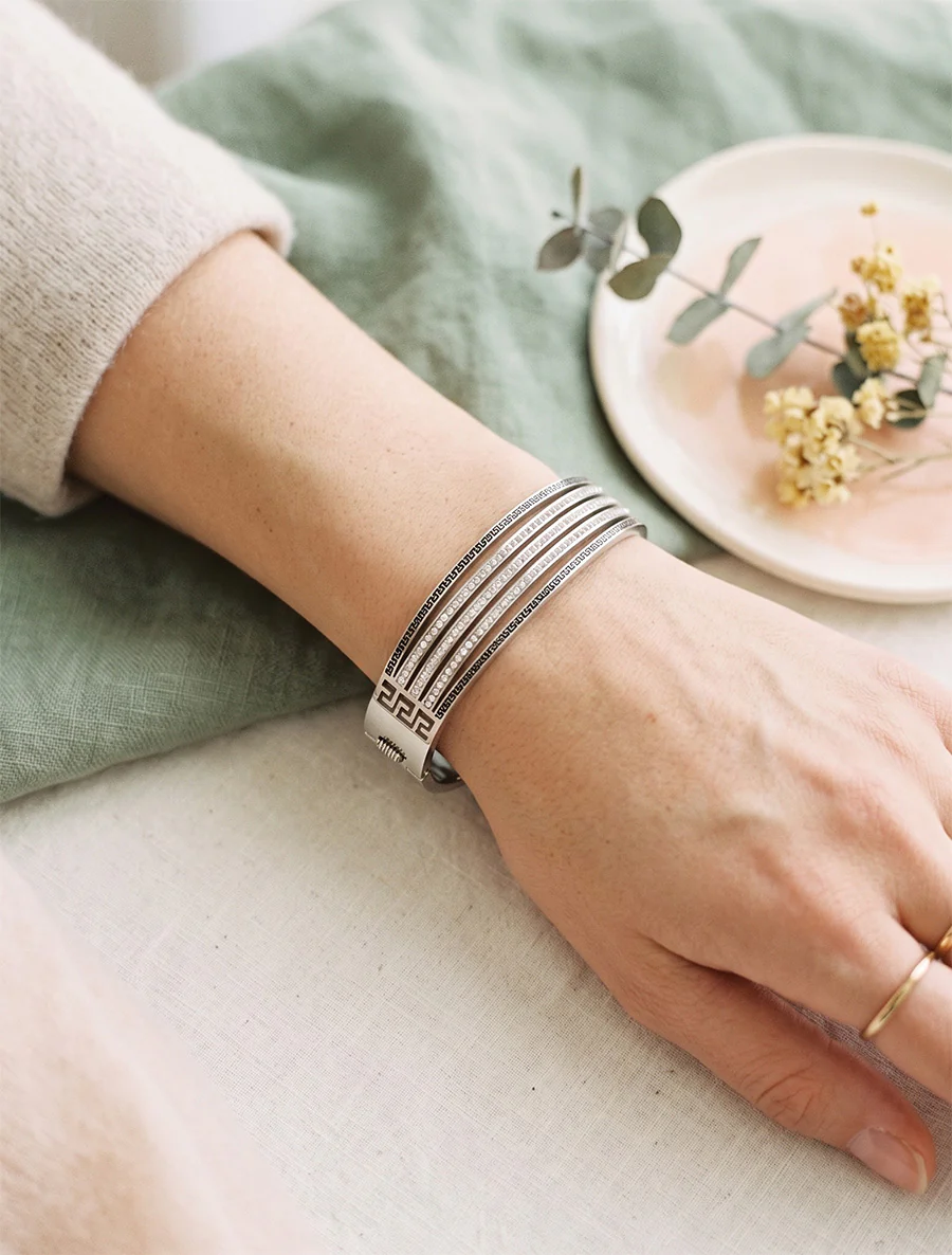 Strass en gegraveerde armband - Geld