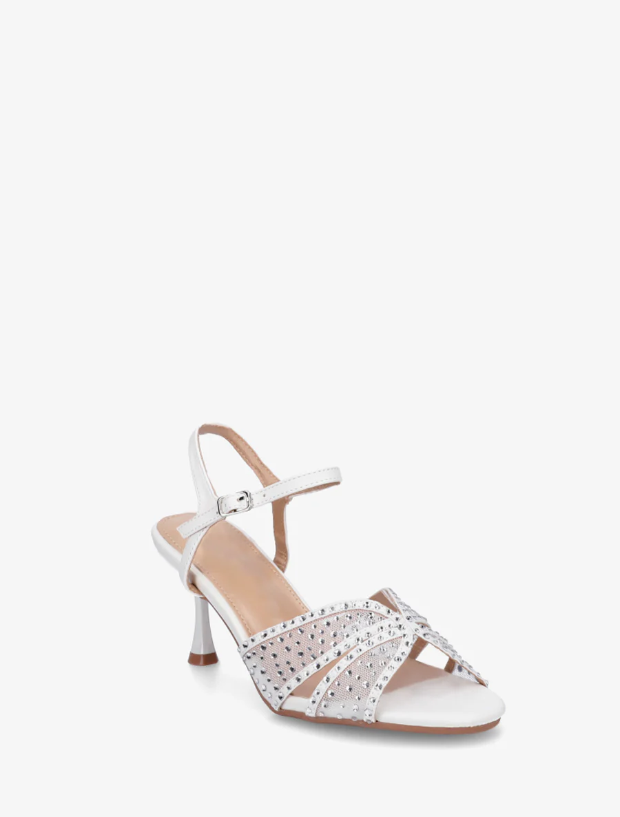 Strass sandalen en naaldhak - Wit - Image 2