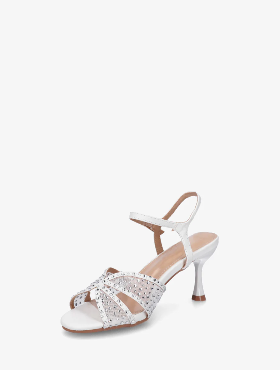 Strass sandalen en naaldhak - Wit - Image 3