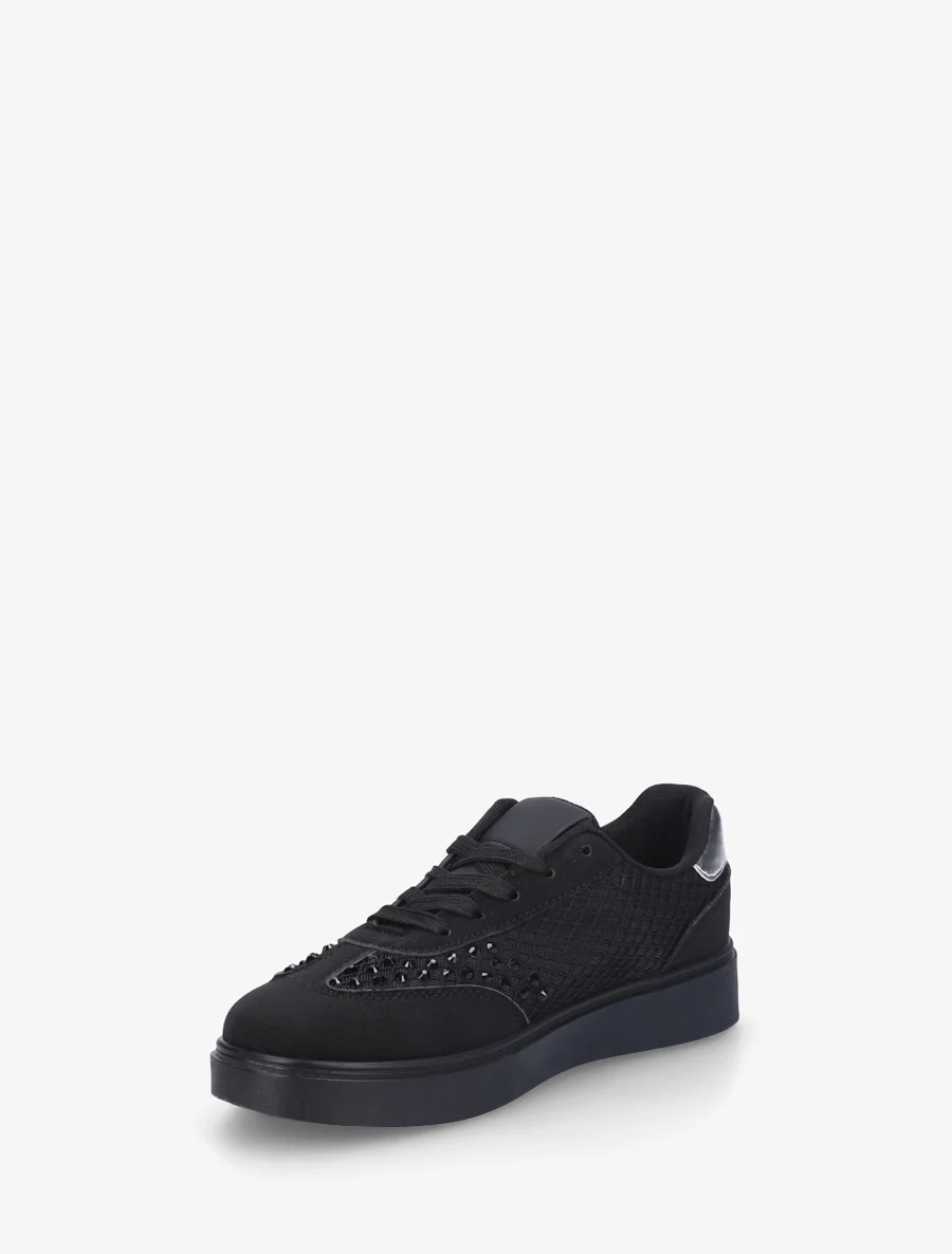 Strass-sneakers met rubberen zool - Zwart - Image 3