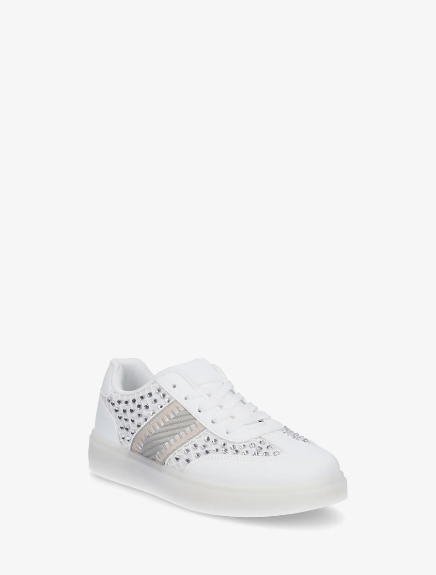 Strass-sneakers met rubberen zool - Wit - Image 2