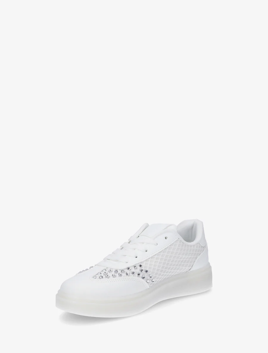 Strass-sneakers met rubberen zool - Wit - Image 3