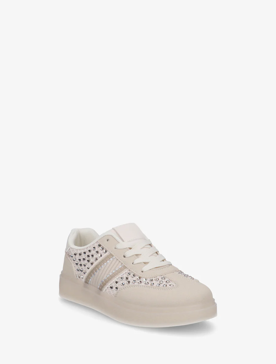 Strass-sneakers met rubberen zool - Beige - Image 2