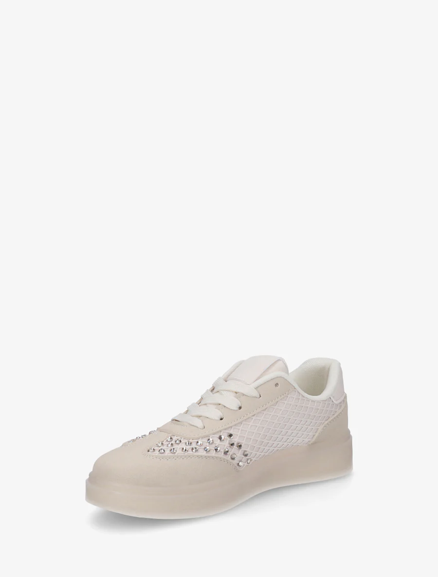 Strass-sneakers met rubberen zool - Beige - Image 3