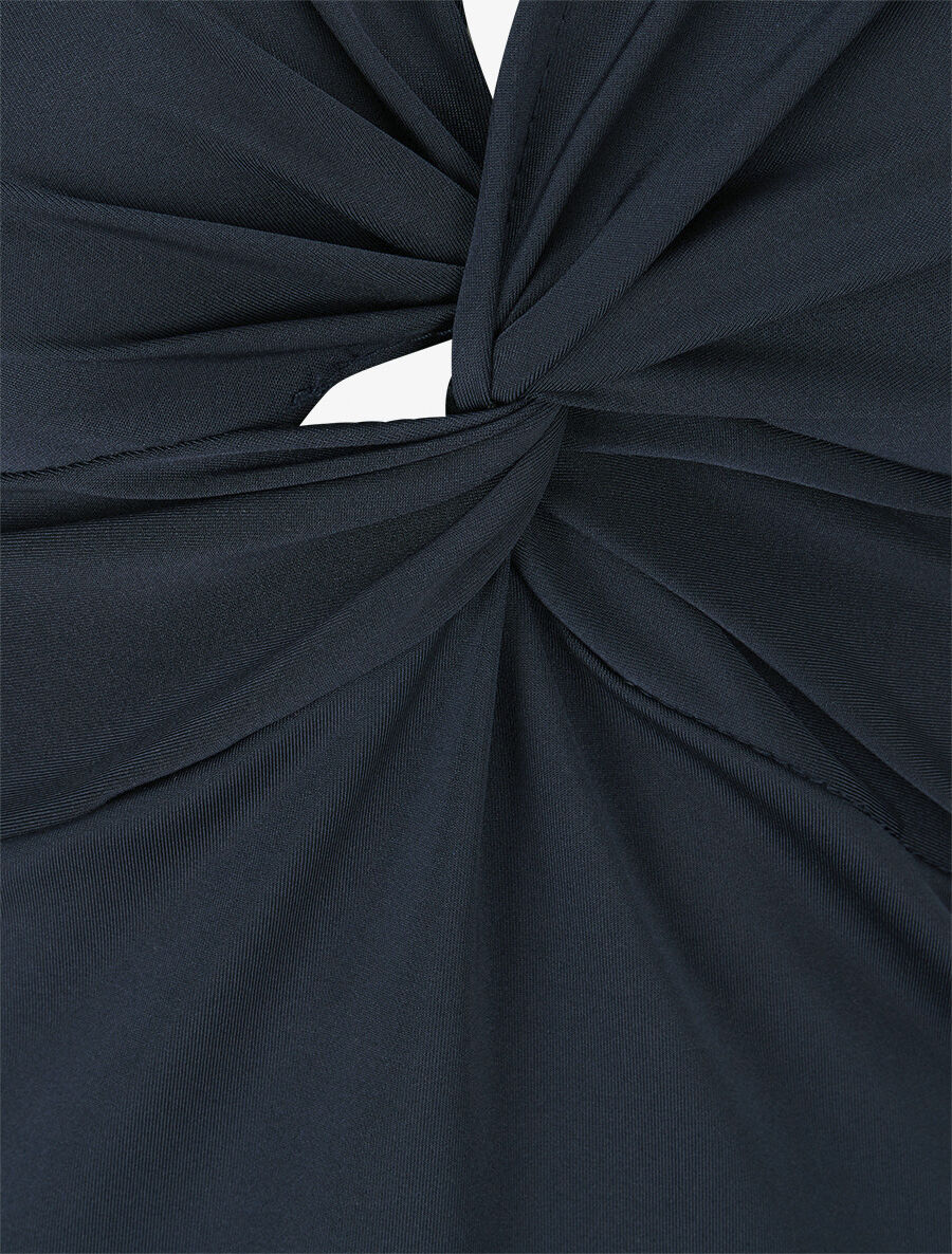 Stretchbody met gedraaide halslijn - Marineblauw - Image 3