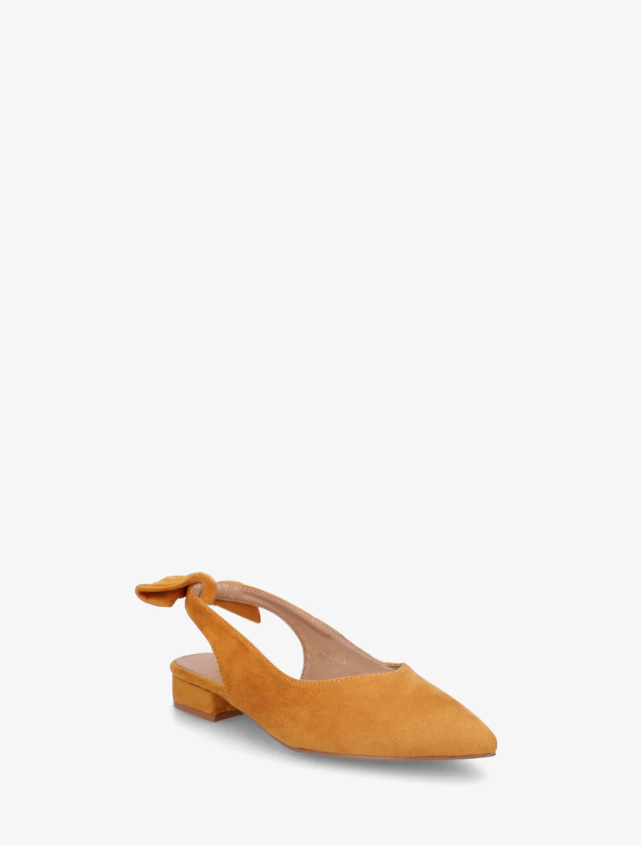 Suède ballerina's met hak - Mosterdgeel - Image 2