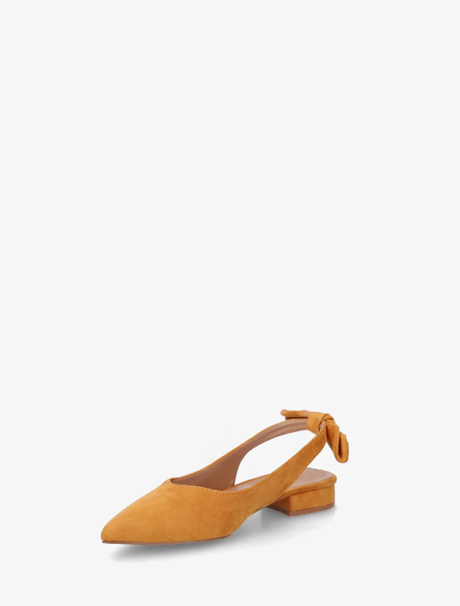 Suède ballerina's met hak - Mosterdgeel - Image 3