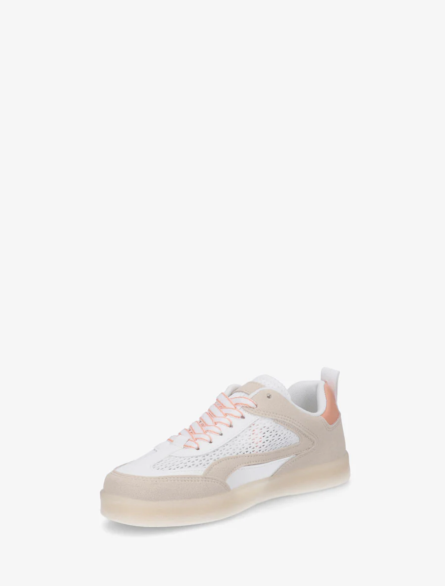 Suède en mesh sneakers - Wit - Image 3