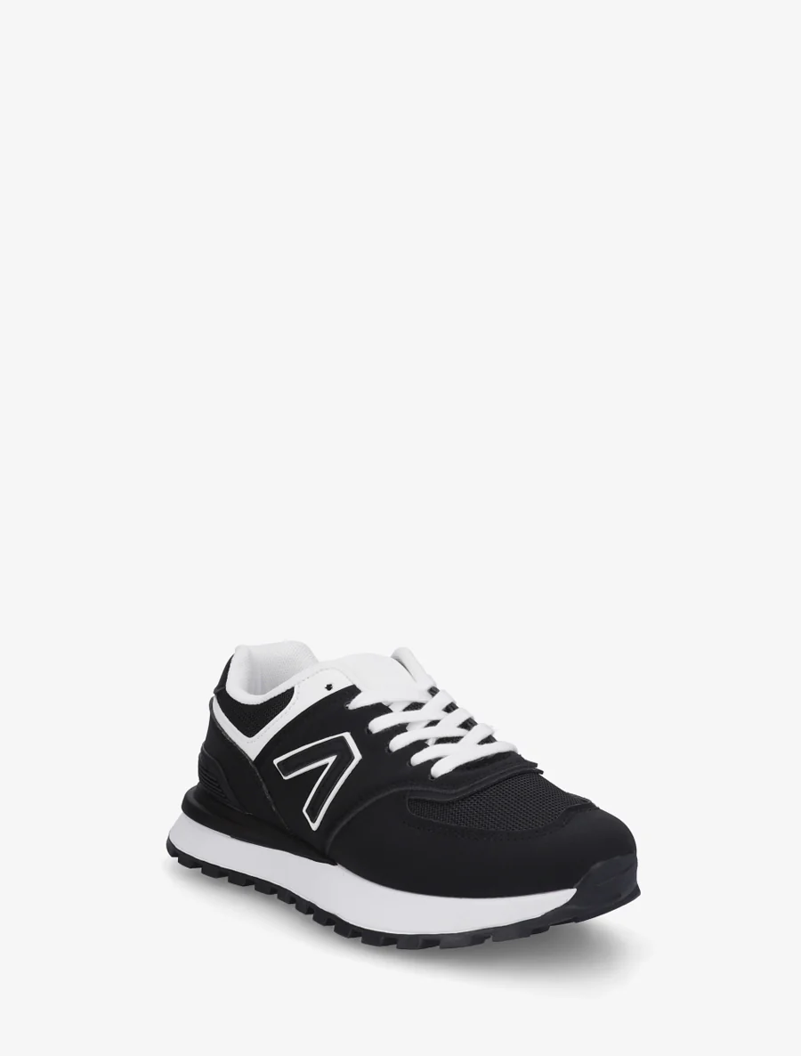 Suède en textiel sneakers - Zwart - Image 2