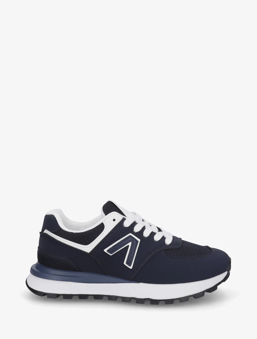 Suède en textiel sneakers - Marine
