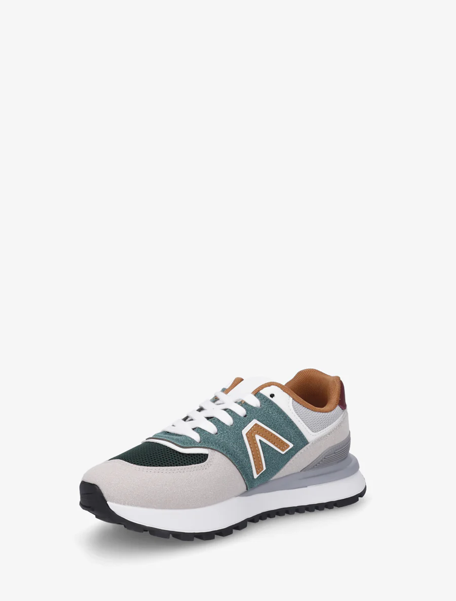 Suède en textiel sneakers - Donkergroen - Image 3
