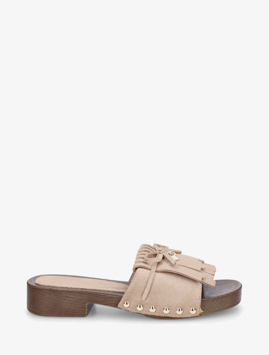 Suède franjes slippers - Mol