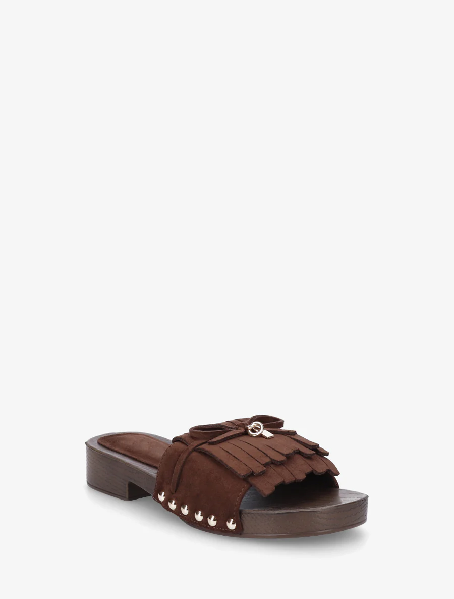 Suède franjes slippers - Bruin - Image 2
