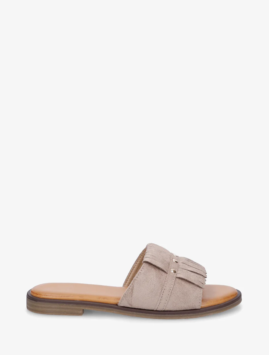 Suède franjes slippers - Mol