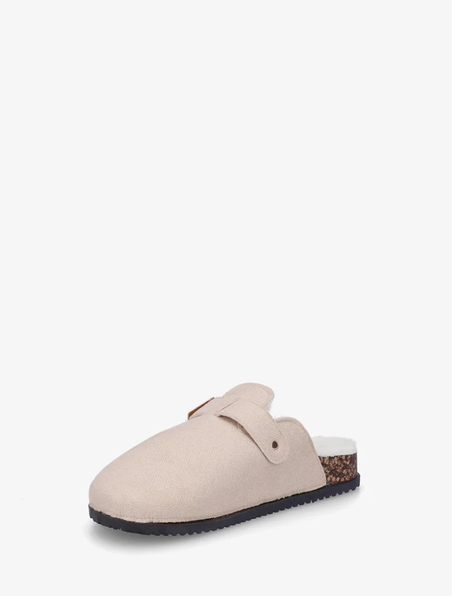 Suède gevoerde muiltjes - Beige - Image 3
