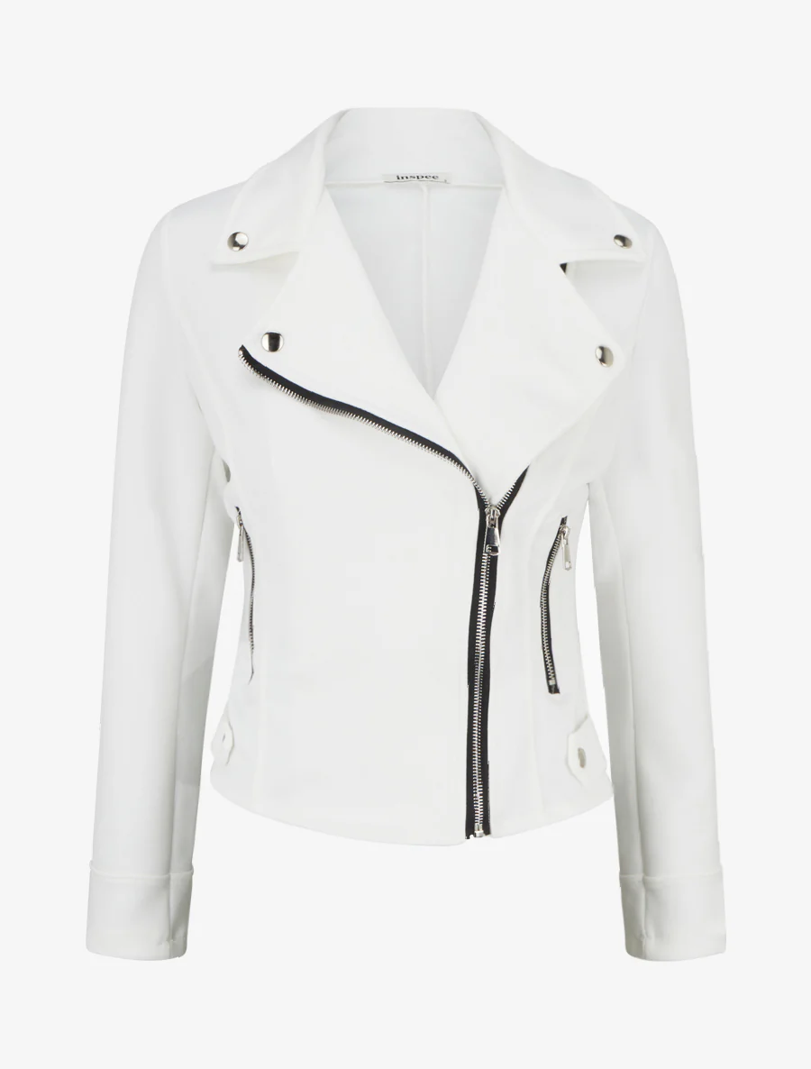 Suède jasje in perfecto stijl - Wit