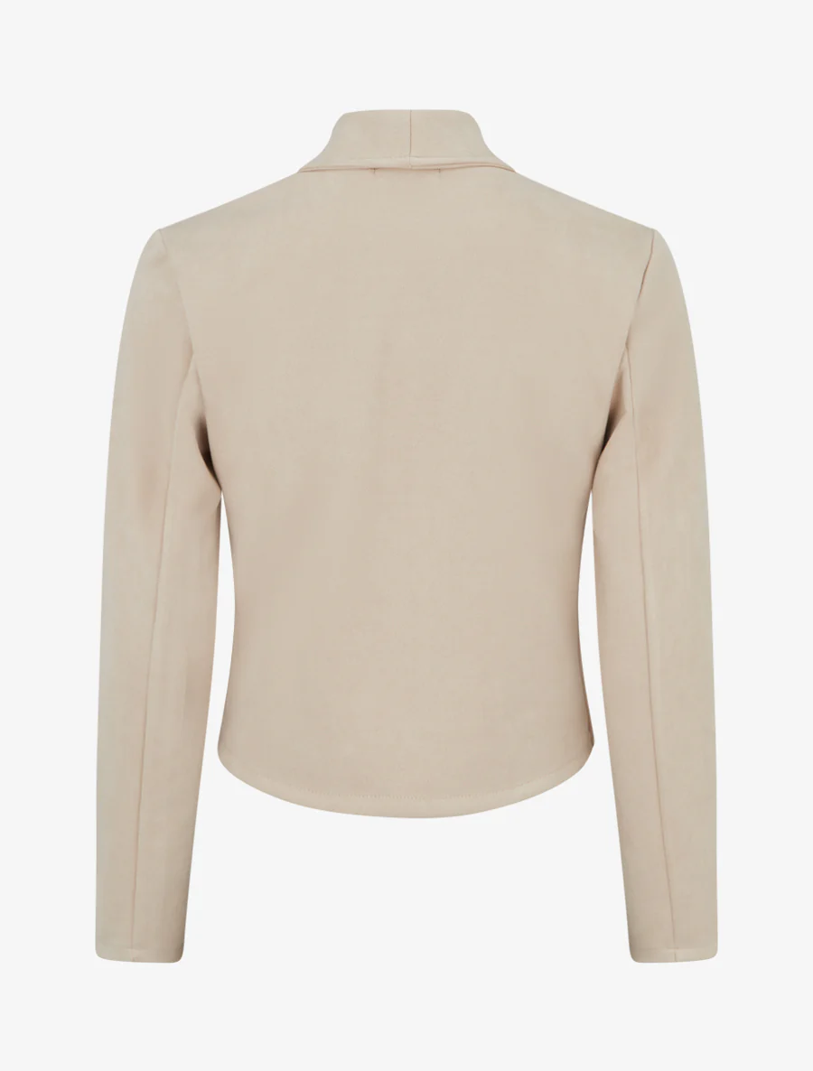 Suède jasje met decoratieve ritszakken - Beige - Image 2