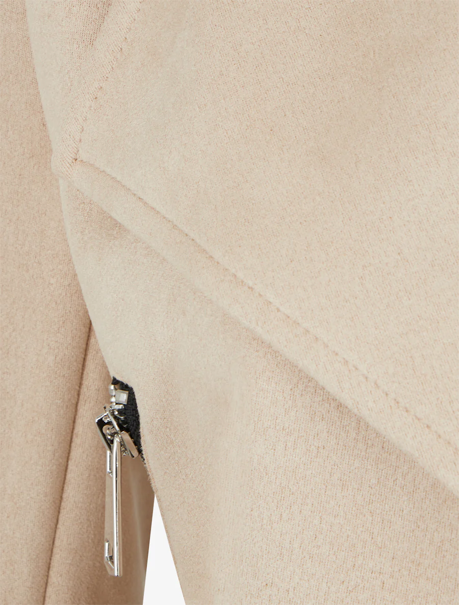 Suède jasje met sjaalkraag - Beige - Image 3