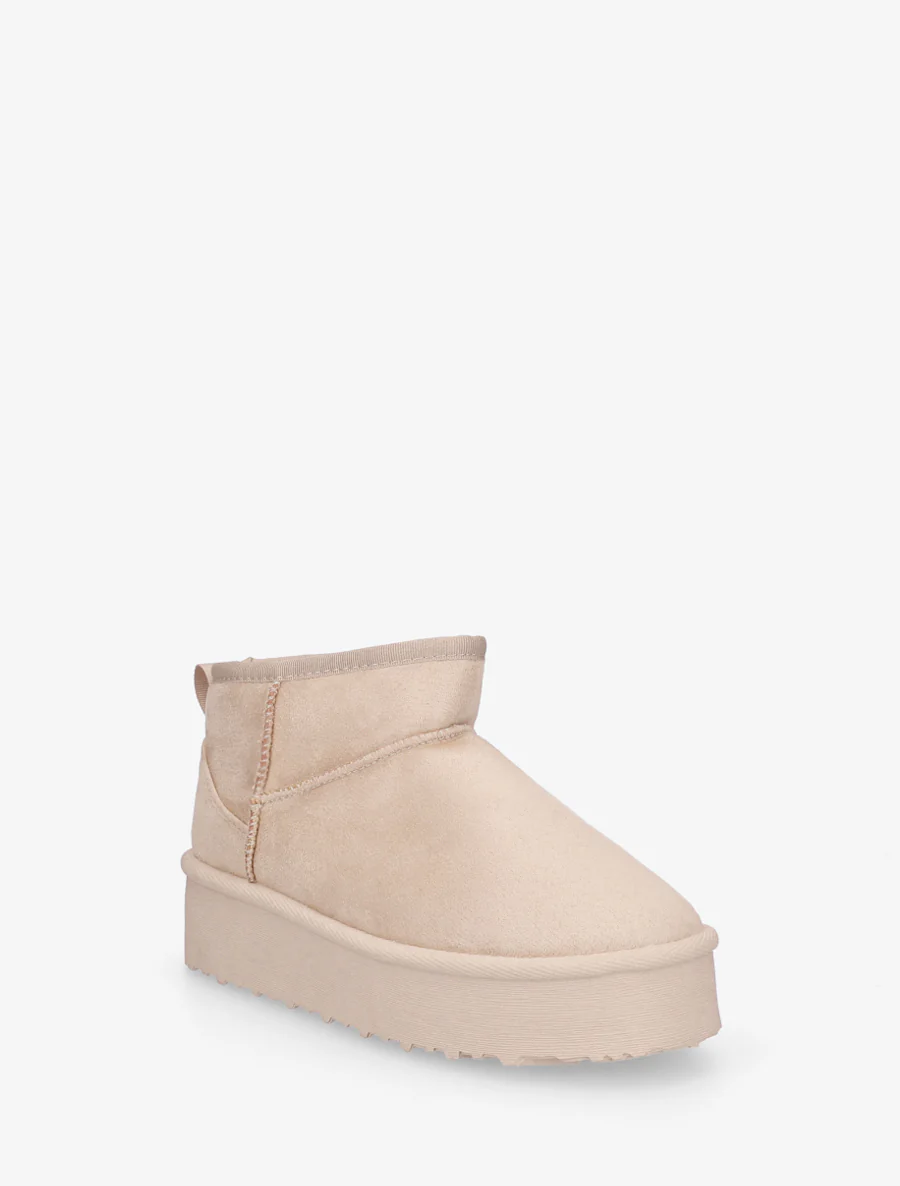 Suède laarzen met plateauzool - Beige - Image 2