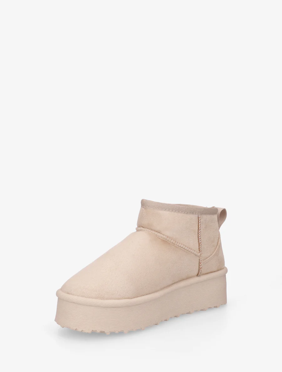 Suède laarzen met plateauzool - Beige - Image 3