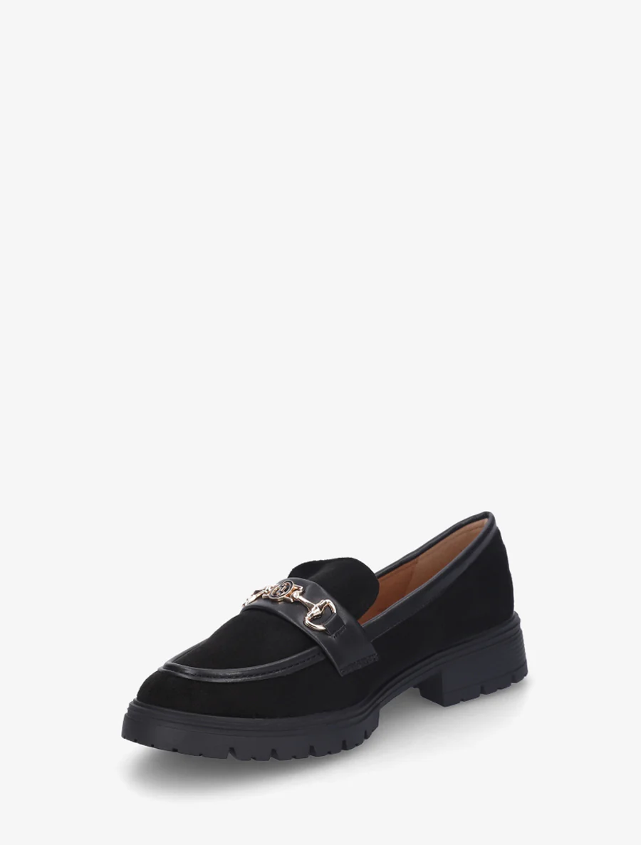 Suède loafers met fantasiebuckle - Zwart - Image 3