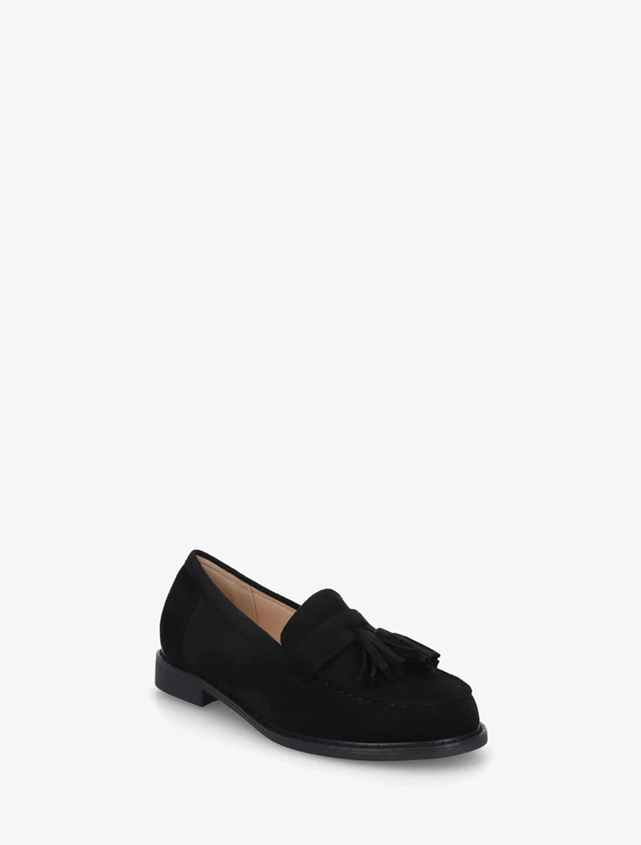 Suède loafers met kwastjes - Zwart - Image 2