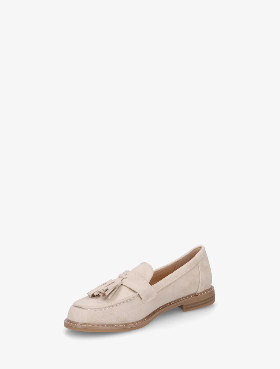 Suède loafers met kwastjes - Beige - Image 3