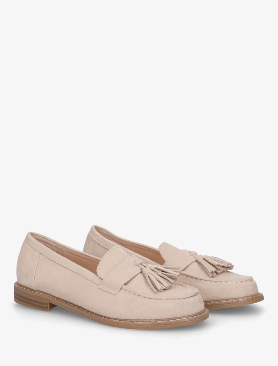 Suède loafers met kwastjes - Beige - Image 4
