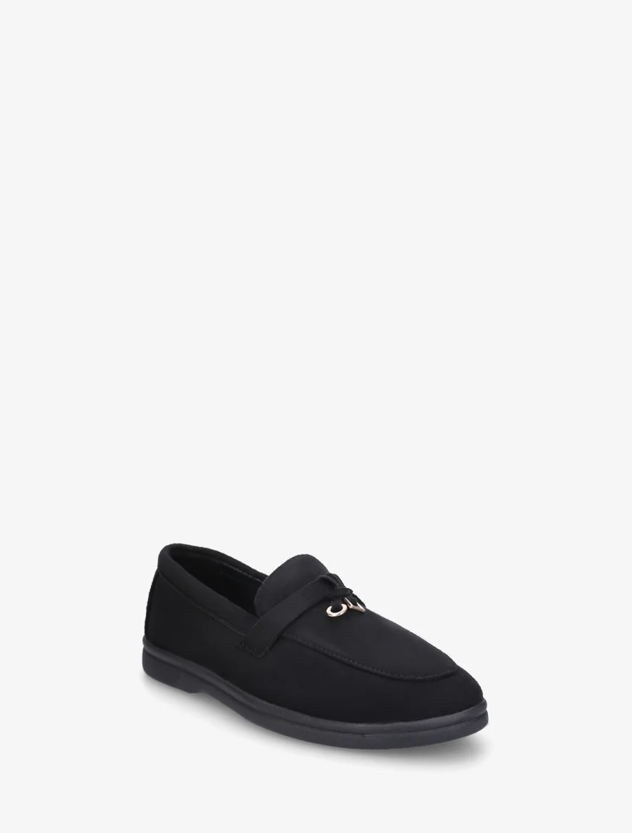 Suède loafers met platte zool - Zwart - Image 2