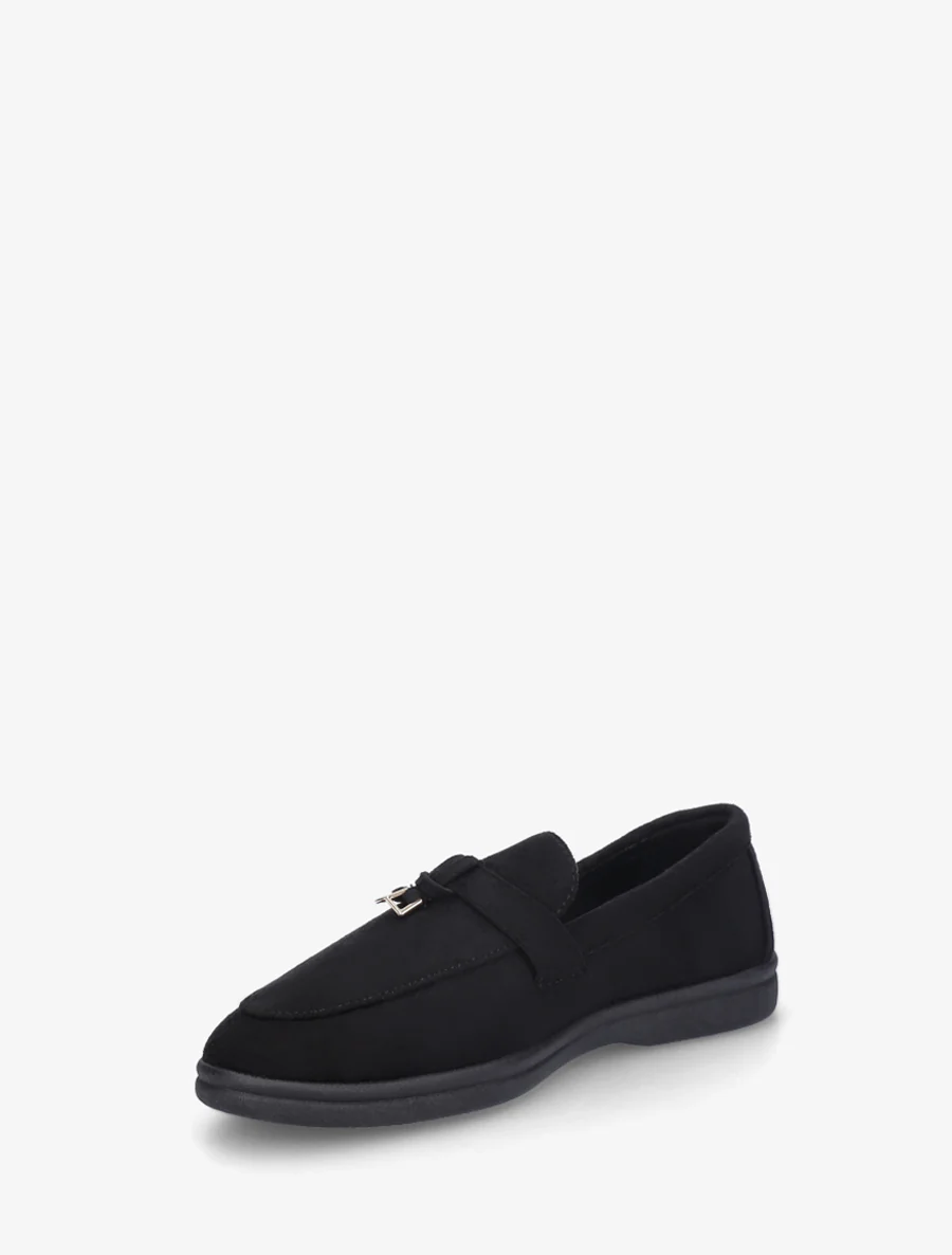 Suède loafers met platte zool - Zwart - Image 3
