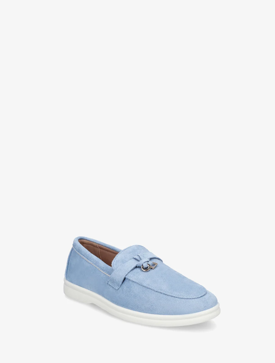 Suède loafers met platte zool - Lichtblauw - Image 2