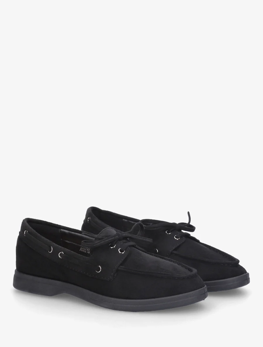 Suède loafers met veters - Zwart - Image 4