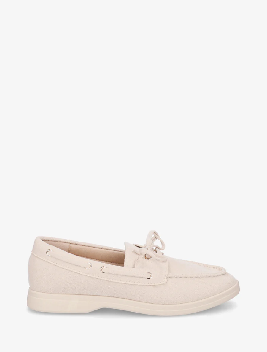 Suède loafers met veters - Beige