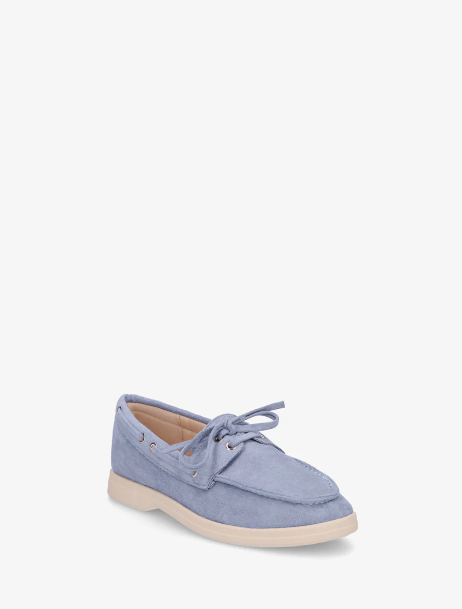 Suède loafers met veters - Lichtblauw - Image 2