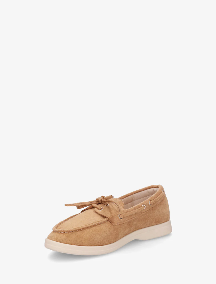 Suède loafers met veters - Kameel - Image 3