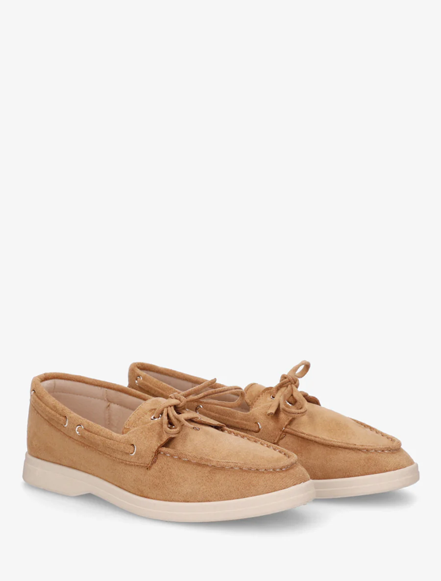 Suède loafers met veters - Kameel - Image 4